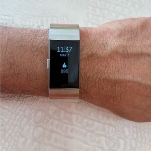 Fitbit Silver Fitness Tracker Smartwatch